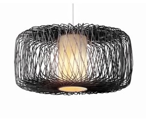 Bambus Hngelampe Pendelleuchte Schwarz Handgefertigt - Noah D50xH30cm -  Fine Asianliving