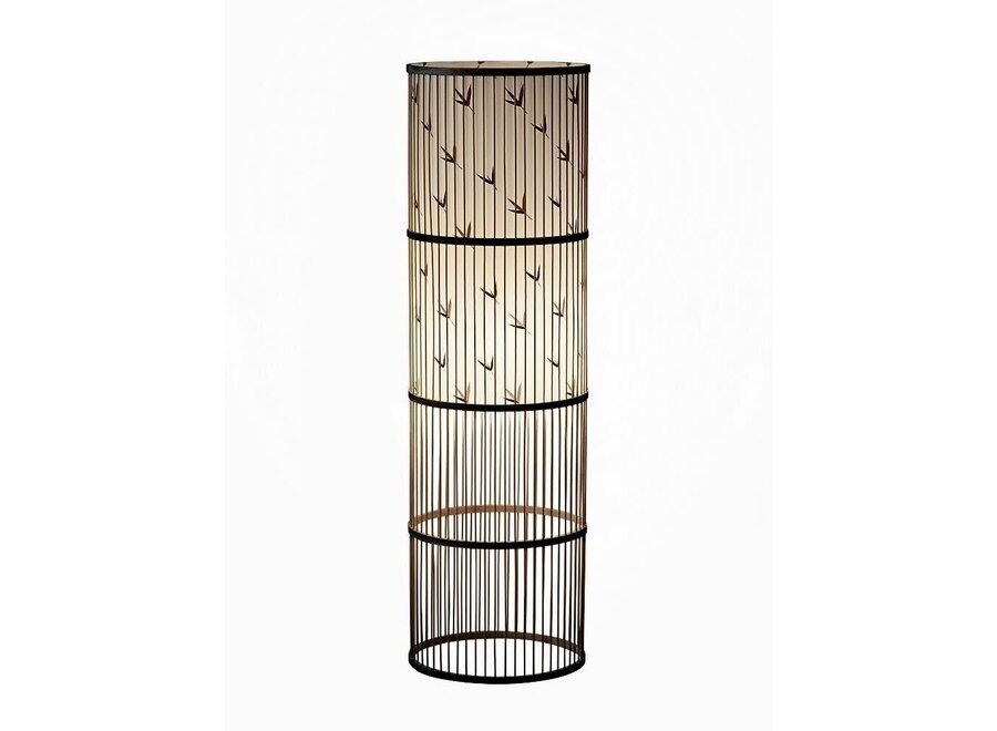 Bamboo Floor Lamp Black D28xH100cm Sveinn