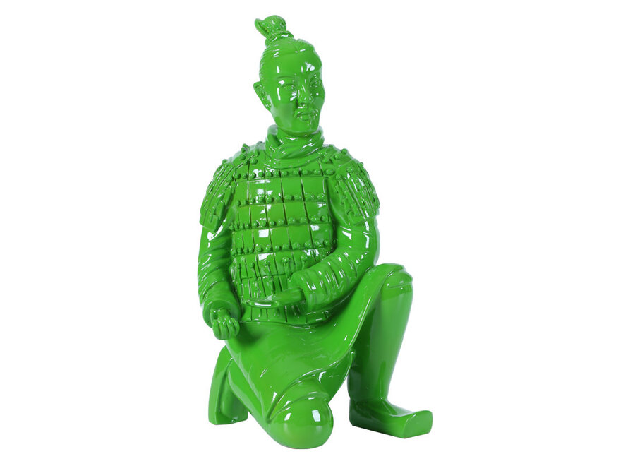 Terracotta Warrior Statue Kneeling Archer Green W17xD15xH32cm