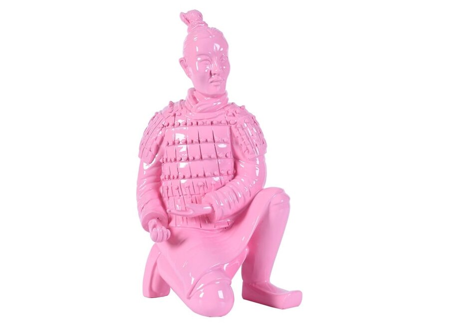 Terracotta Warrior Statue Kneeling Archer Pink W17xD15xH32cm