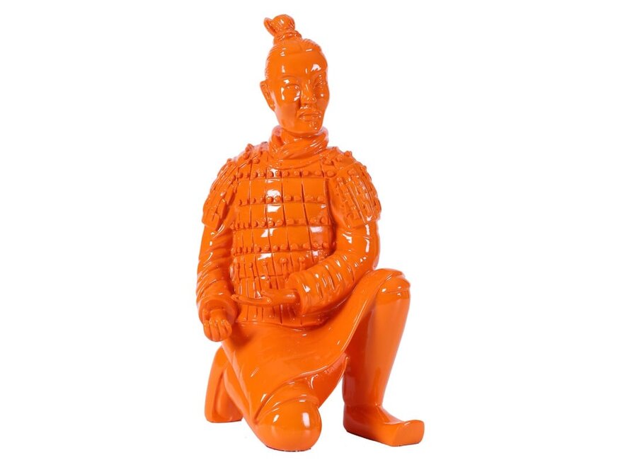 Terracotta Warrior Statue Kneeling Archer Orange W17xD15xH32cm
