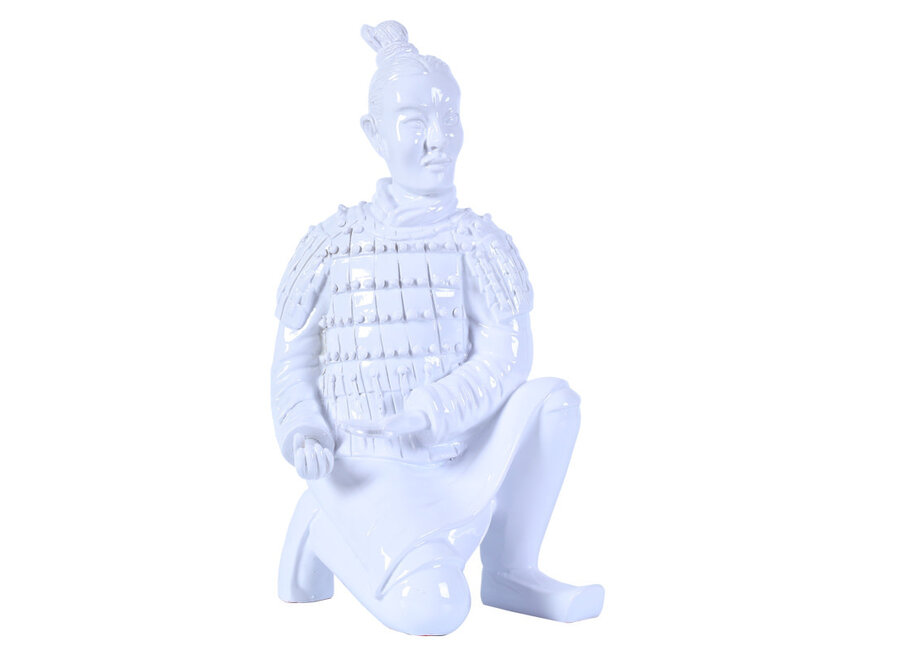 Terracotta Warrior Statue Kneeling Archer White W17xD15xH32cm