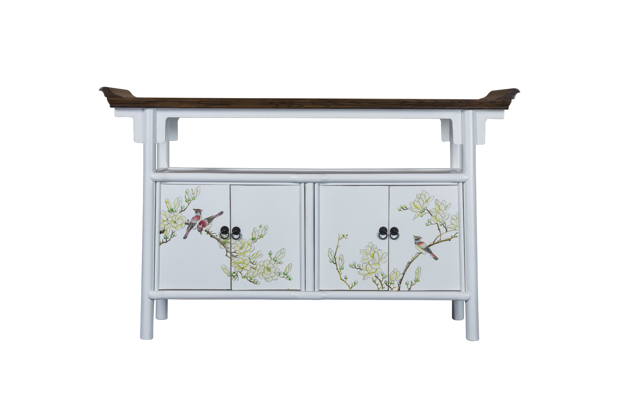 Buffet Blanc Meuble De Mariage Chinois Haut De Gamme - Style Oriental - 6 Tiroirs 2 Portes - Palazzo INT