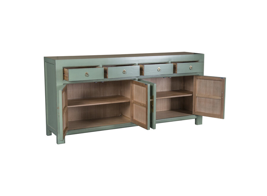 Chinesisches Sideboard Aschgrün Handbemalt - Orientique Kollektion B180xT40xH85cm