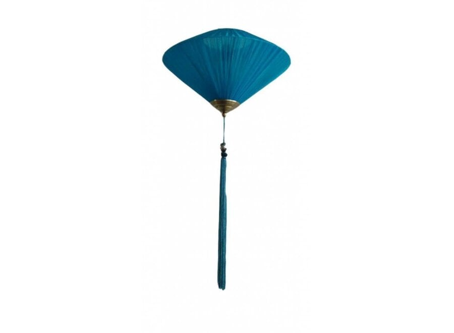 Chinese Lamp Ocean Blue Silk D40xH25cm