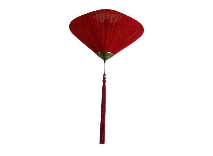 Chinese Lamp Lucky Red Silk D50xH30cm
