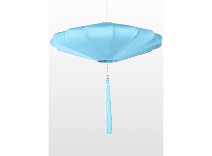 Chinesische Lampe Hellblau Seide D60xH26cm