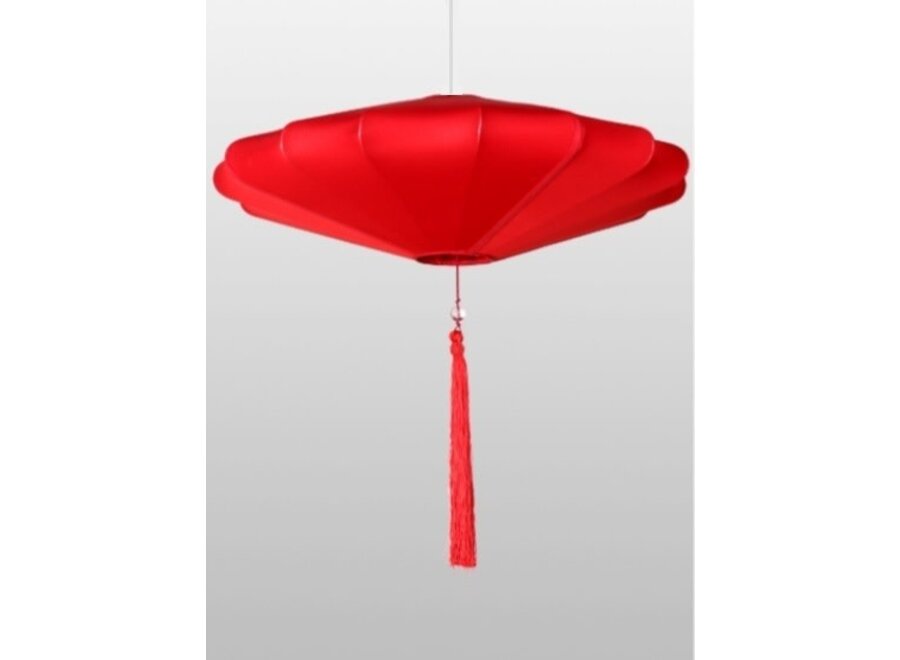 Chinese Lamp Lucky Red Silk D60xH26cm