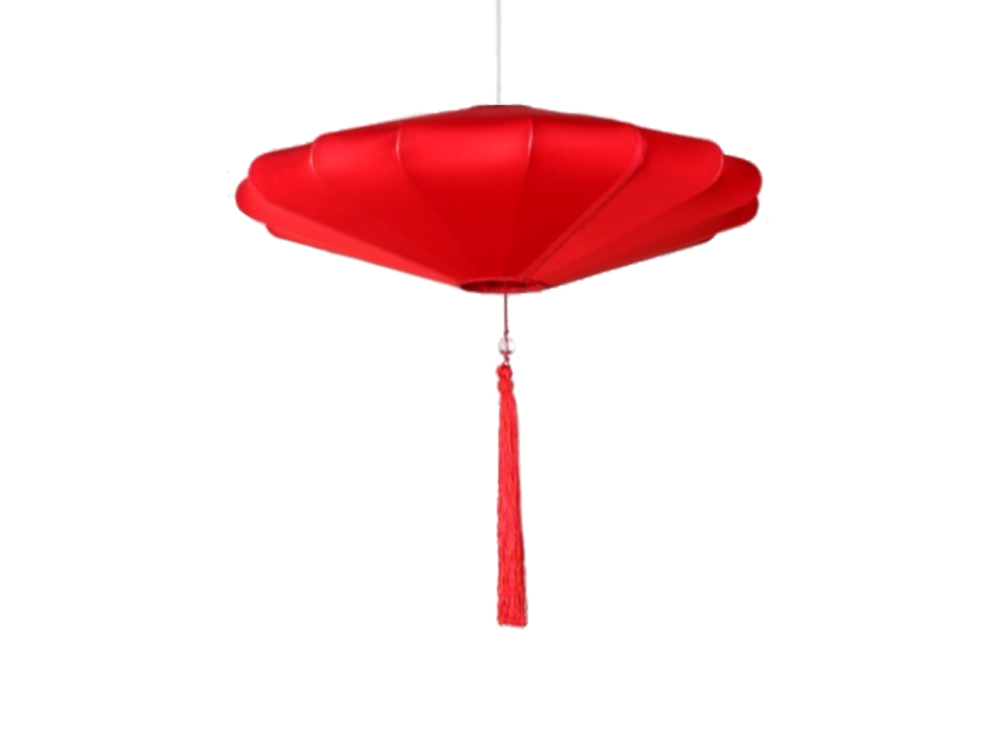 Lampada Cinese Lucky Rosso Seta D50xH25cm