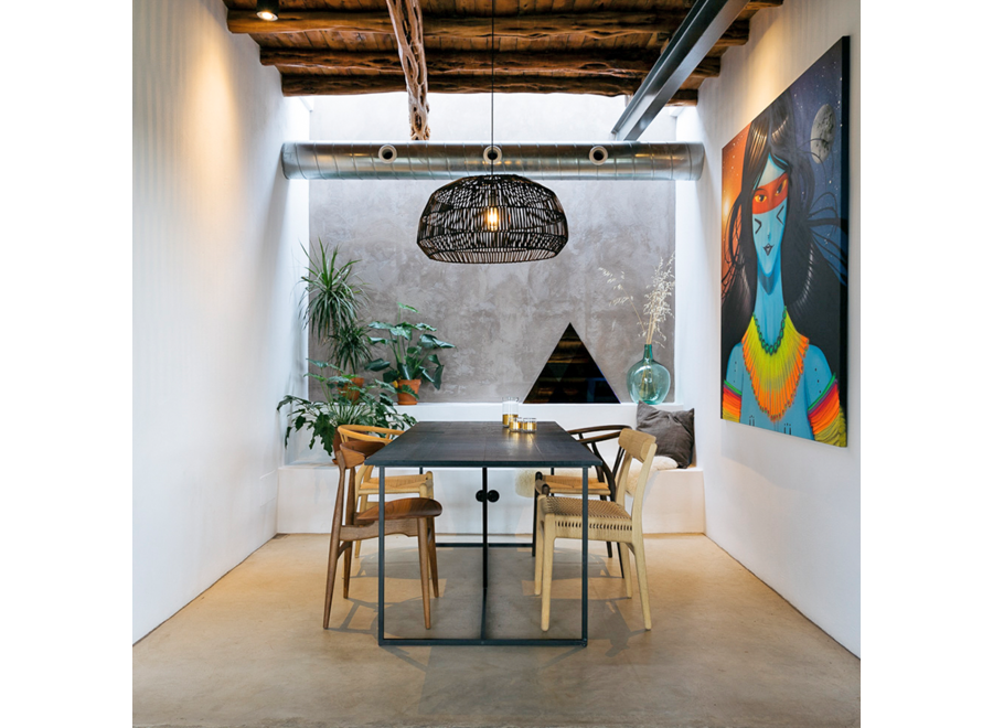 Lampada a Sospensione in Bambù Nera - Aaron D43xH25cm