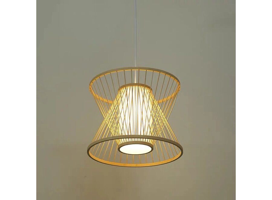 Deckenleuchte Bambus Fine Lampe Asianliving - Handgefertigt D40xH35cm - Naomi