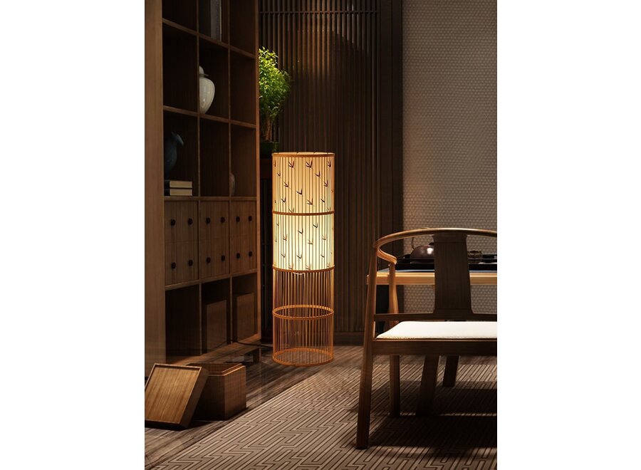 Stehlampe Bambus Handgefertigt - Sylvie D28xH100cm