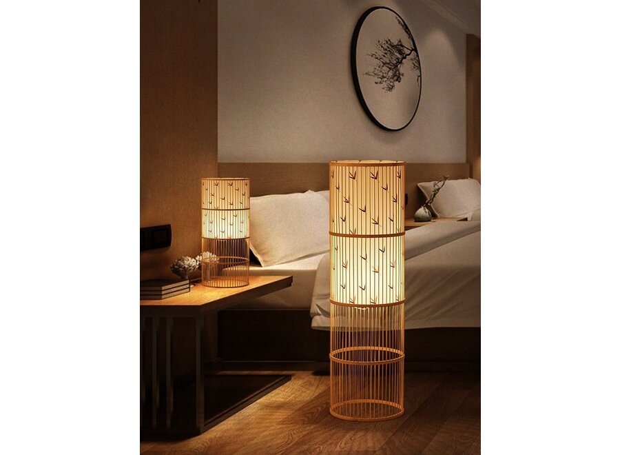 Lámpara de Pie de Bambú Hecha a Mano - Sylvie D28xH100cm