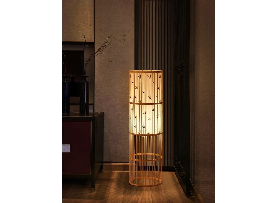 Lámpara de Pie de Bambú Hecha a Mano - Sylvie D28xH100cm