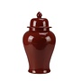Pot à Gingembre Chinois Porcelaine Rouge Fait Main D24xH44cm