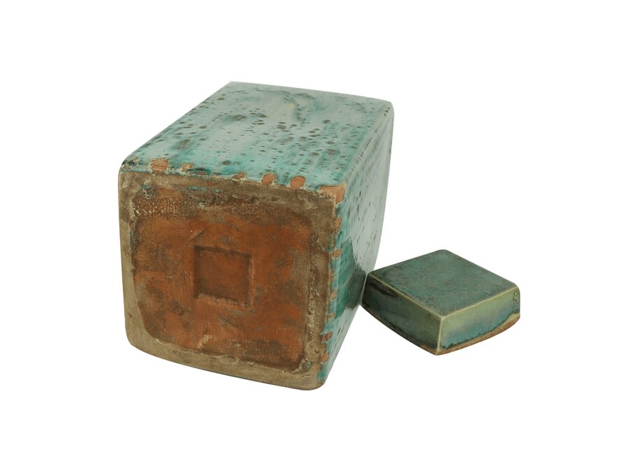 Vaso Ginger Jar Cinese in Porcellana Verde Fatto a Mano D19xA30cm