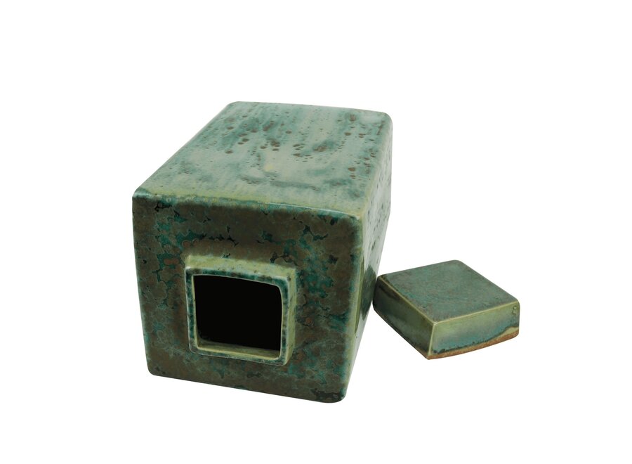 Tarro de Jengibre Chino Porcelana Verde Hecho a Mano D19xAl30cm