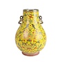 Vase Chinois Porcelaine Jaune Peint à la Main D22xH31cm