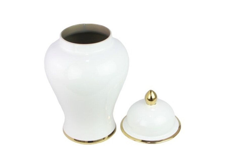 Pot à Gingembre Chinois Porcelaine Blanc Fait Main D25xH46cm