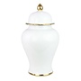 Pot à Gingembre Chinois Porcelaine Blanc Fait Main D21xH36cm