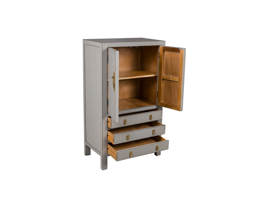 Chinese Cabinet Pastel Grey - Orientique Collection W63xD38xH110cm