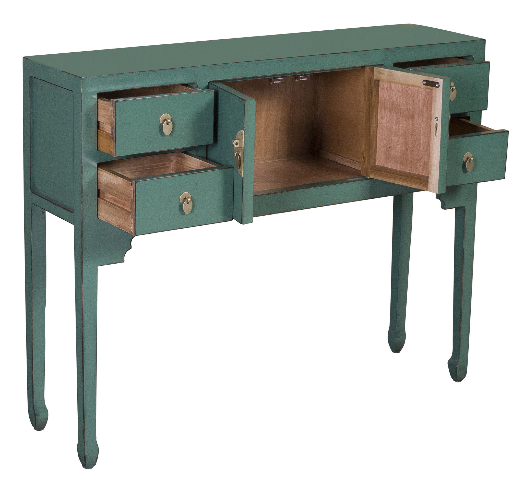 Chinese Console Table Pine Green - Orientique Collection