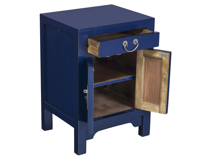 Table de Chevet Chinoise Bleu Nuit - Orientique Collection L42xP35xH60cm