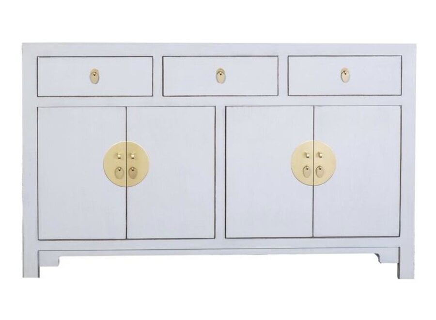 Buffet Chinois Gris Pastel - Orientique Collection L140xP35xH85cm