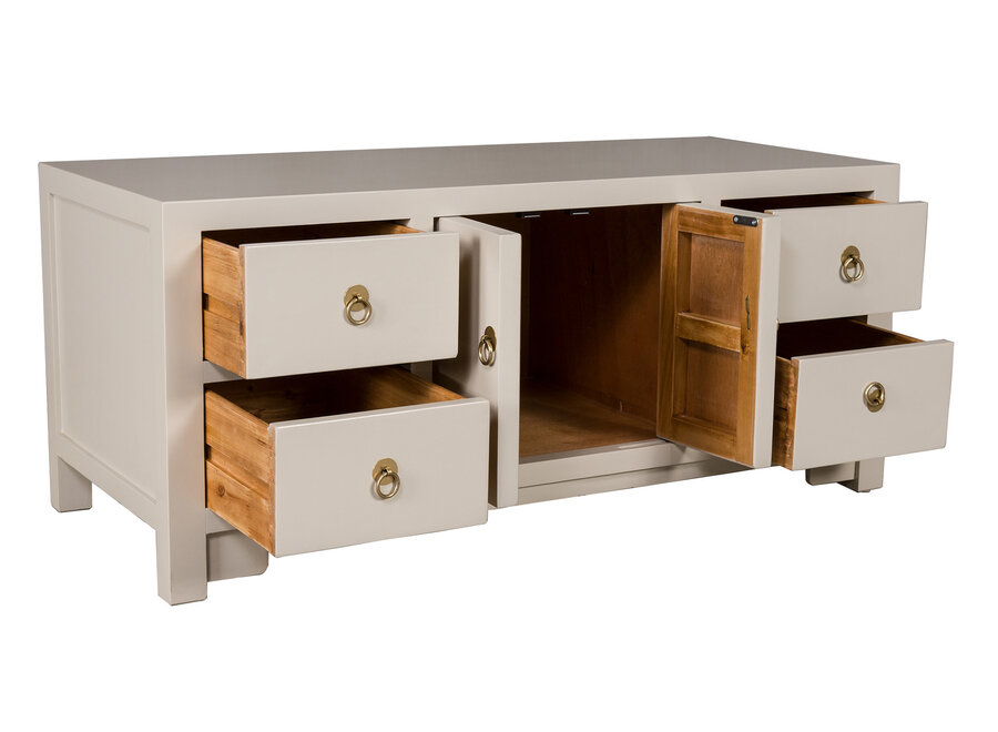 Mueble TV Chino Moonshine Gris - Orientique Colección An106xP45xAl46cm