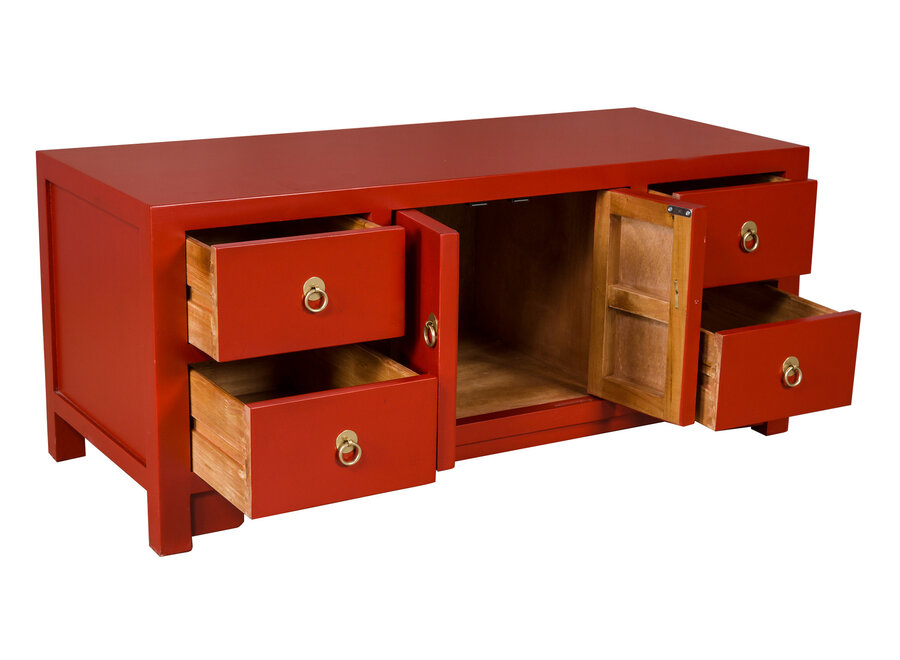 Mueble TV Chino Lucky Rojo - Orientique Colección An106xP45xAl46cm