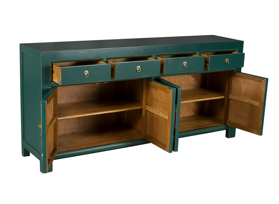 Credenza Cinese Verde Acqua Dipinto a Mano - Orientique Collezione L180xP40xA85cm