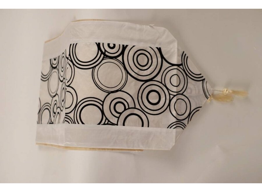 Chinese Table Runner Silk Black-White