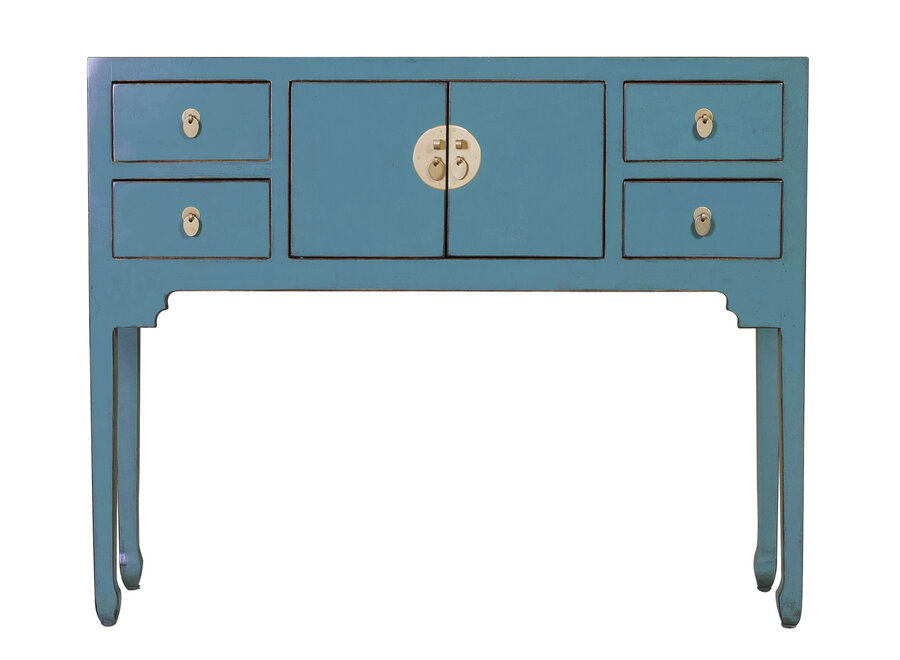 Console Chinoise Arctic Bleue Gris - Orientique Collection L100xP26xH80cm