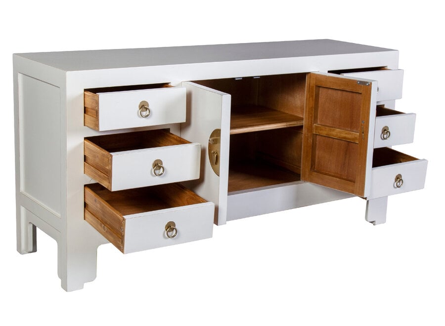 Mueble TV Chino Blanco Nieve - Orientique Colección An121xP37xAl61cm