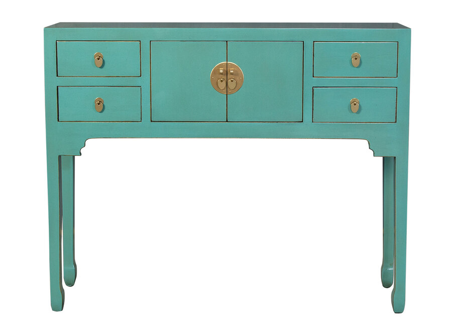 Chinese Console Table Dusty Turquoise - Orientique Collection W100xD26xH80cm