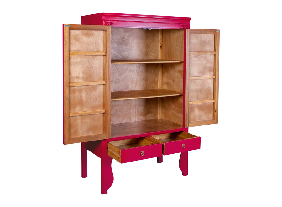 Chinese Wedding Cabinet Fuchsia Royale - Orientique Collection W100xD55xH175cm