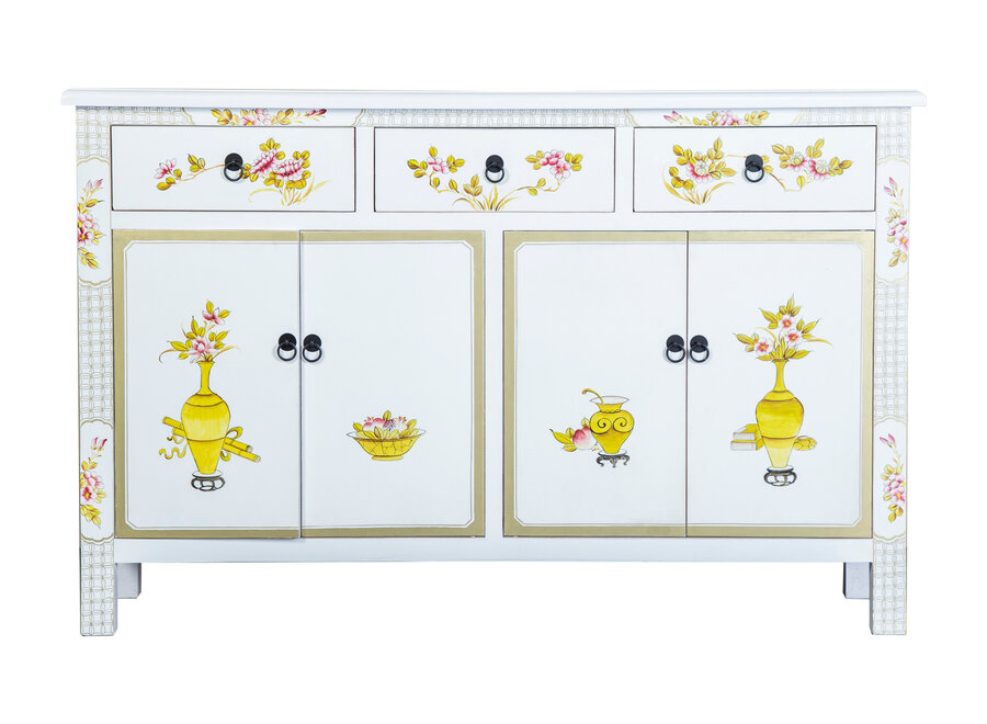 Chinese Sideboard White Hand-Painted W140xD34xH90cm