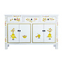 Buffet Chinois Blanc Peint à la Main L140xP34xH90cm