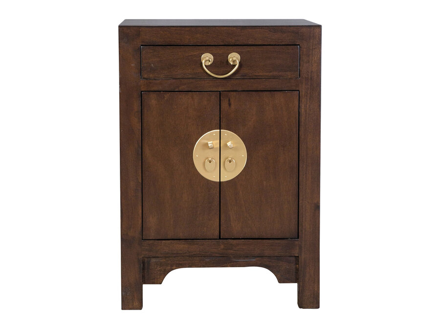 Chinese Bedside Table Earthy Brown - Orientique Collection W42xD35xH60cm