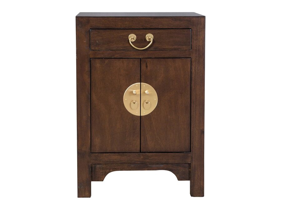 Chinese Bedside Table Earthy Brown - Orientique Collection W42xD35xH60cm