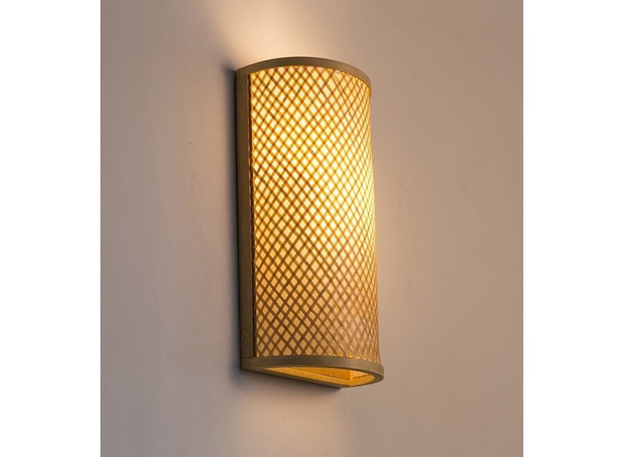 Bamboo Webbing Wall Lamp Natural - Willow W21xD12xH40cm
