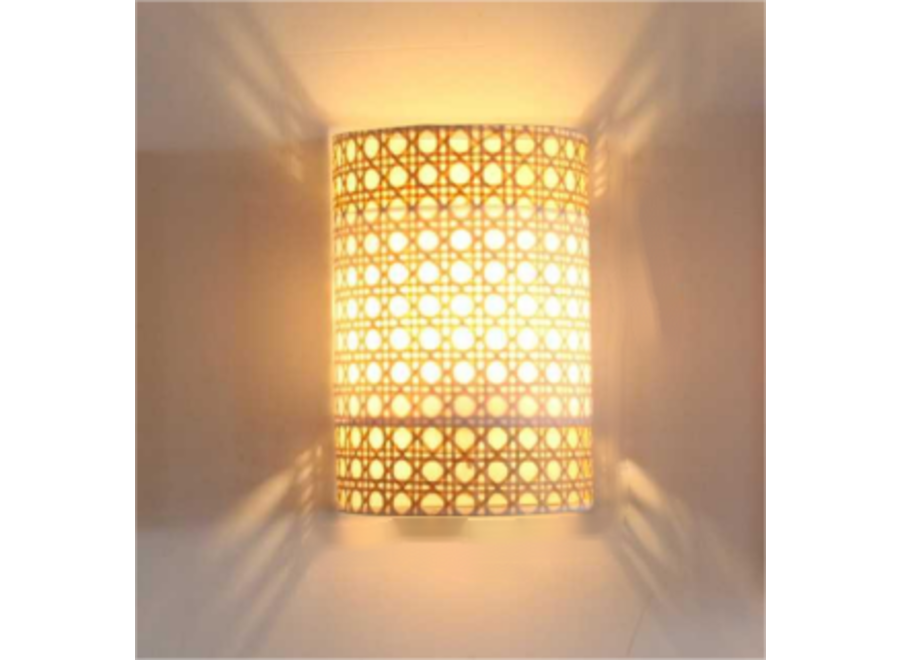 Bamboo Webbing Wall Lamp Natural - Denise W20xD12.5xH30cm