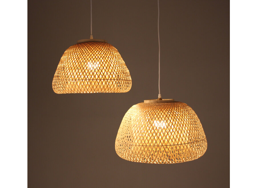 Bamboo Lampshade Pendant Light Handmade - Elaine D47xH30cm