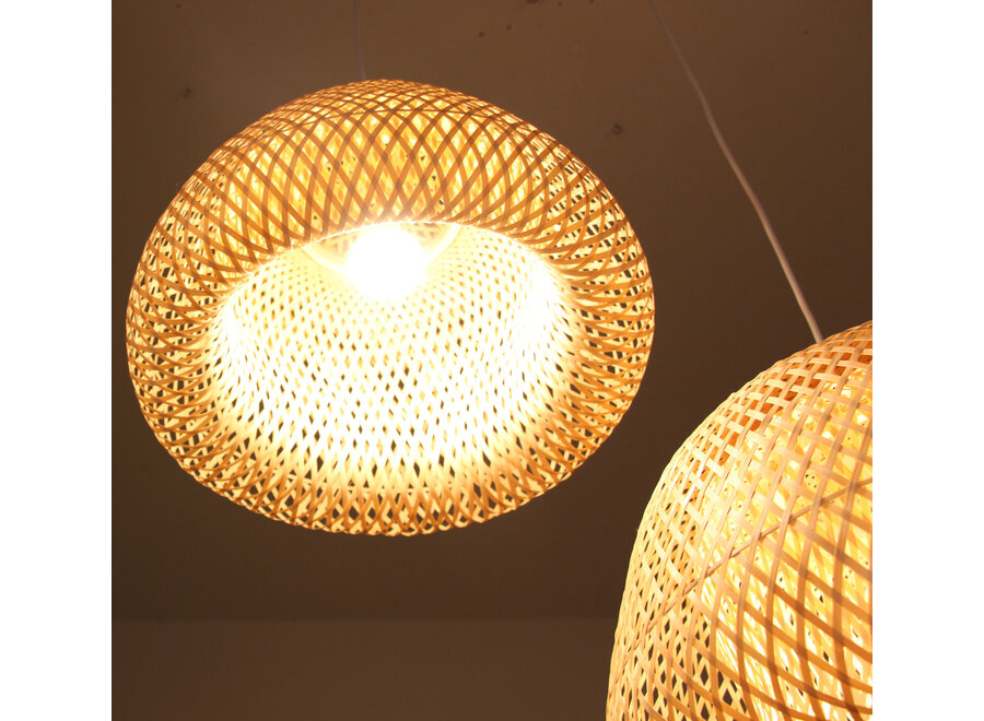 Lampada a Sospensione in Bambù Fatto a Mano - Elaine D47xA30cm