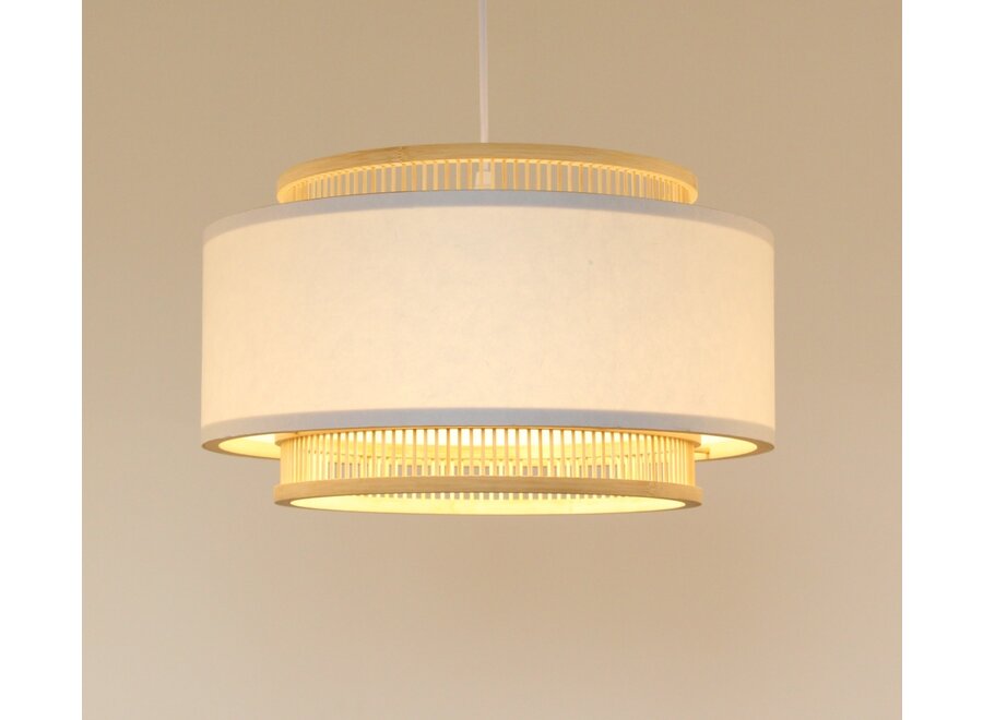 Bamboo Pendant Light Lampshade Handmade - Arlette D40xH23cm