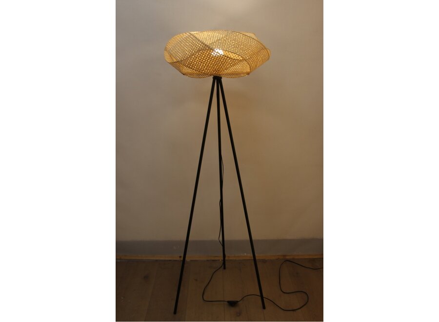 Lampe de Sol en Rotin de Bambou Faite Main - Kaia D55xH160cm