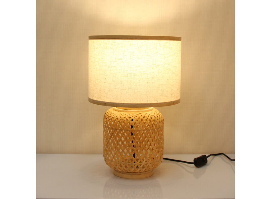 Bamboo Webbing Table Lamp Natural Handmade - Sadie D26xH39cm