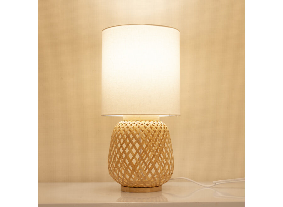 Bamboo Webbing Table Lamp Natural Handmade - Renate D20xH41cm
