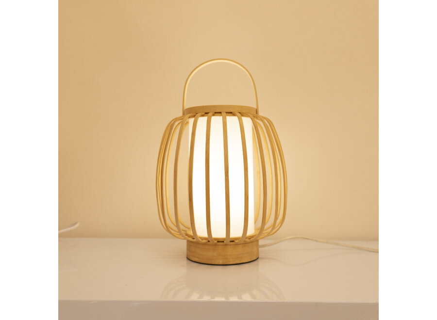 Bamboo Table Lamp Natural Handmade - Cecile D23xH37cm