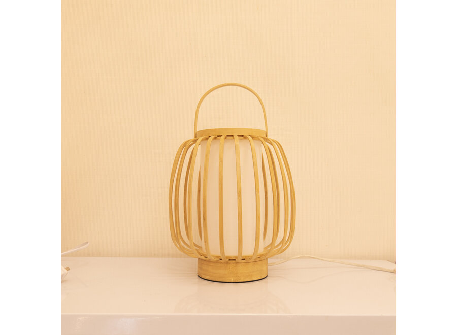 Lampe de Table en Bambou Naturel Fait Main - Cecile D23xH37cm